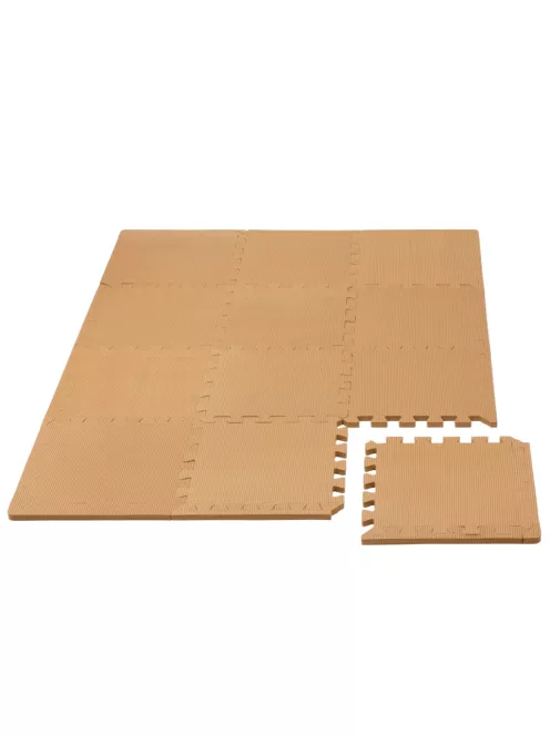 Puzzle habszivacs játszószőnyeg szegéllyel Brown 92x122 cm