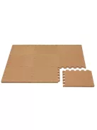 Puzzle habszivacs játszószőnyeg szegéllyel Brown 92x92 cm