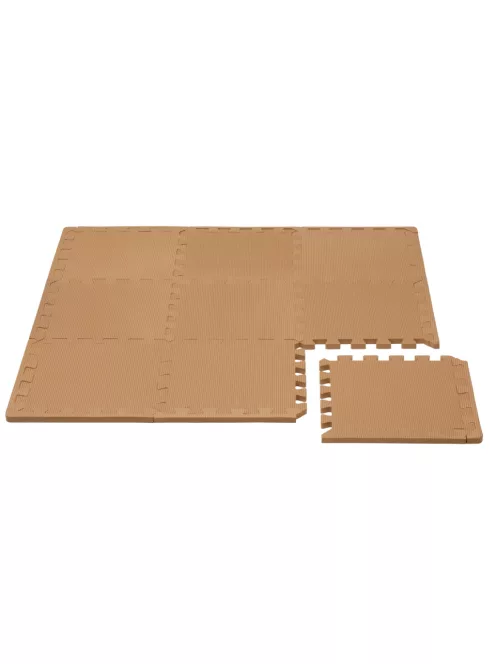 Puzzle habszivacs játszószőnyeg szegéllyel Brown 92x92 cm