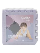 Puzzle habszivacs játszószőnyeg szegéllyel Silver 92x92 cm