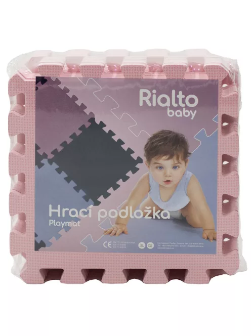Puzzle habszivacs játszószőnyeg Light Pink 90x90 cm
