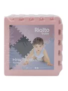 Puzzle habszivacs játszószőnyeg szegéllyel Light Pink 92x92 cm