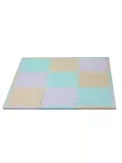 Puzzle habszivacs játszószőnyeg szegéllyel Silver Beige Green 92x92 cm