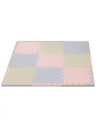 Puzzle habszivacs játszószőnyeg szegéllyel Silver Beige Pink 92x92 cm