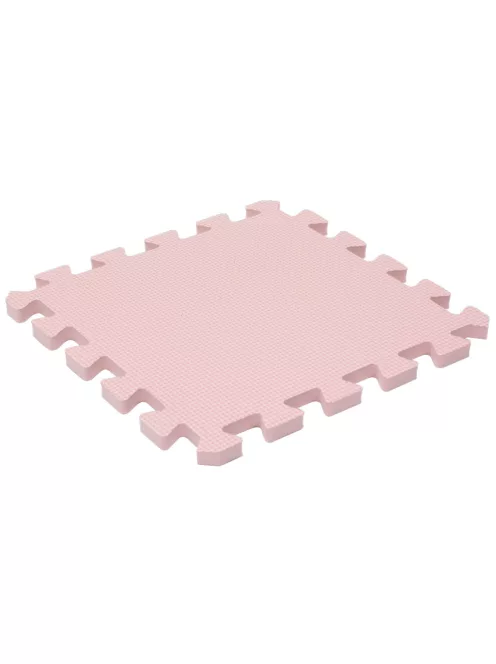Puzzle habszivacs játszószőnyeg szegéllyel Silver Beige Pink 92x92 cm