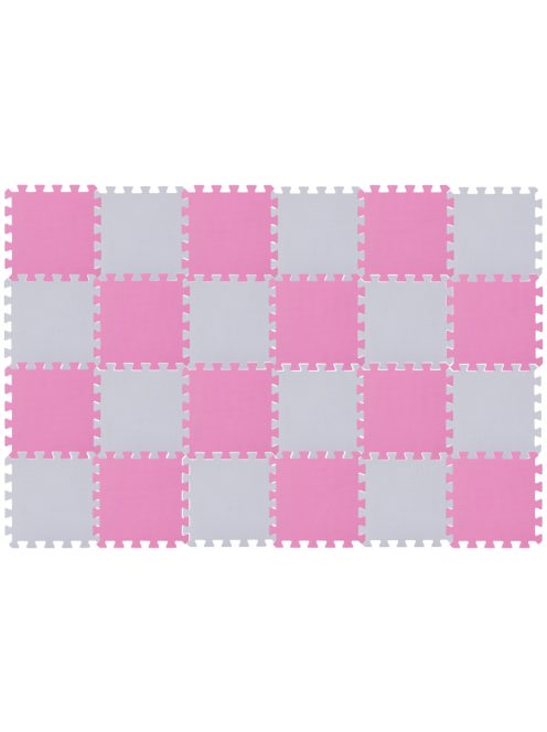 Puzzle habszivacs játszószőnyeg szett Pink Silver 180x120cm