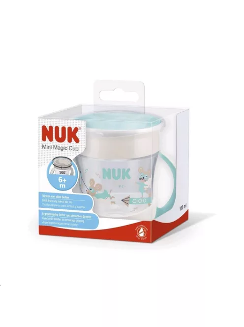 Bájos itató pohár Mini Magic NUK 360° fedéllel zöld, Raktáron