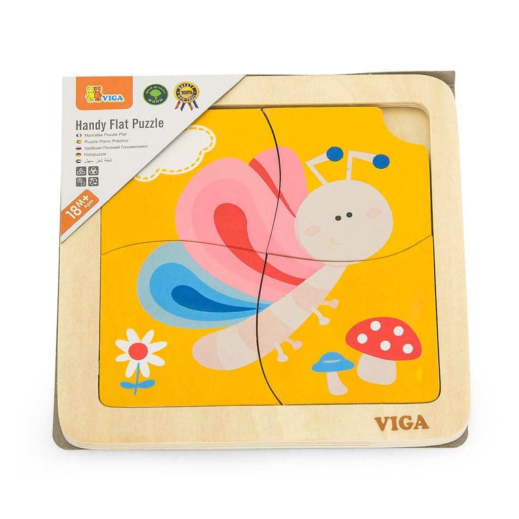 Fa képes kirakó puzzle Viga 4 db Pillangó