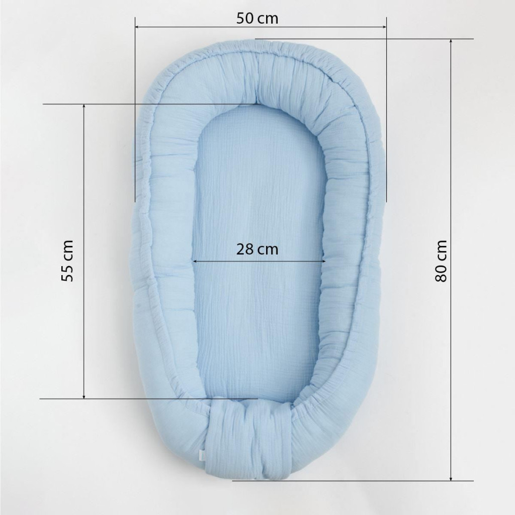 Muszlin babafészek kisbabák számára New Baby fehér