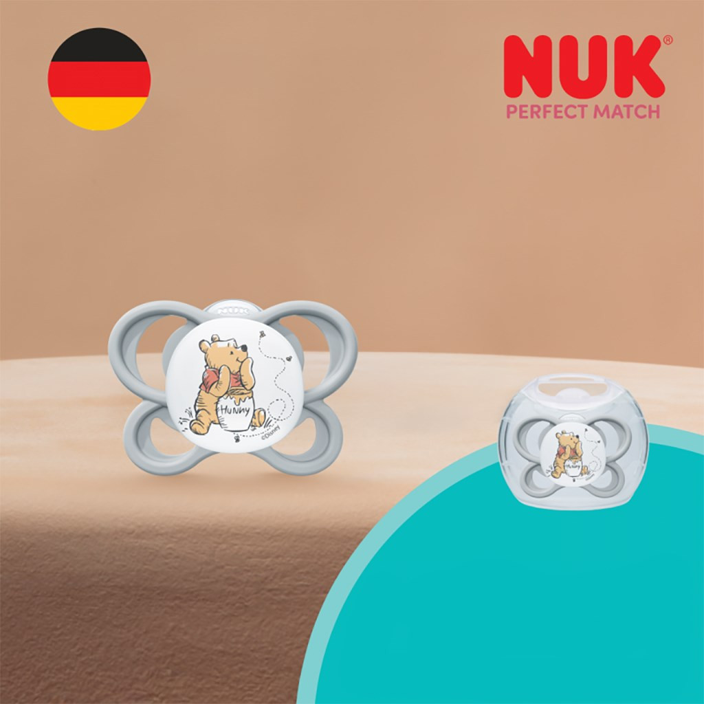 Baba cumi NUK Perfect Match Air Disney Maci Pu 0–6 hónapos grey