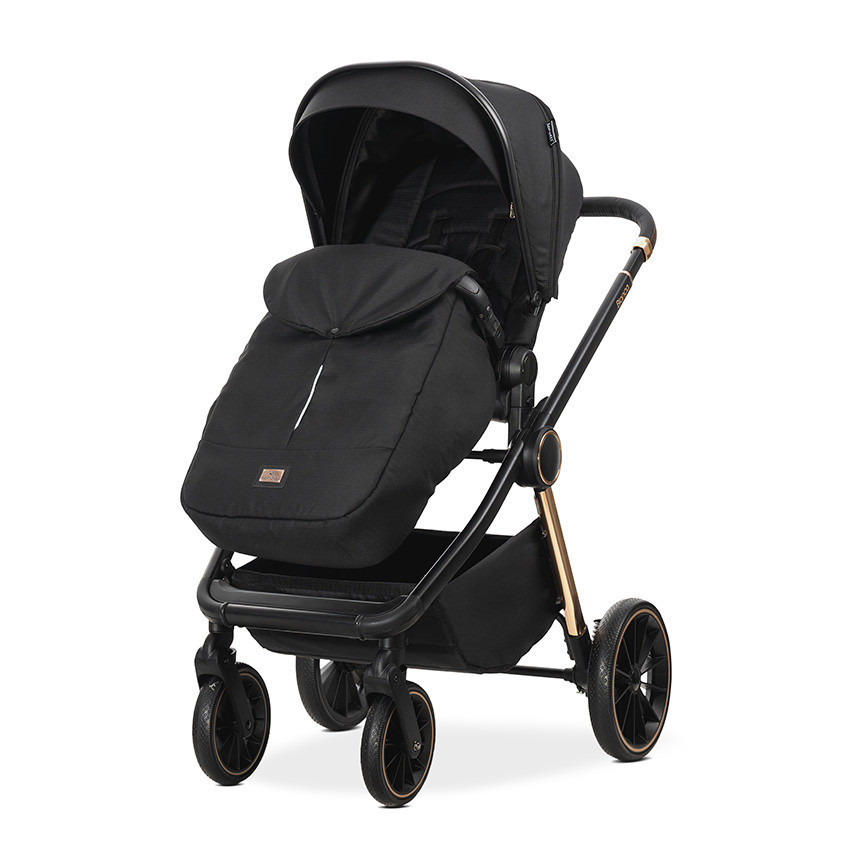 Lorelli Bianca 3az1-ben újszülött babakocsi Lorelli Aria Luxe hordozóval - Black (2 doboz)