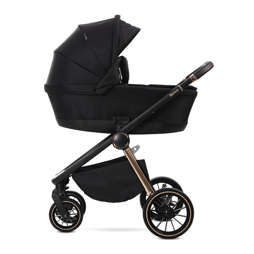 Lorelli Bianca 3az1-ben újszülött babakocsi Lorelli Aria Luxe hordozóval - Black (2 doboz)