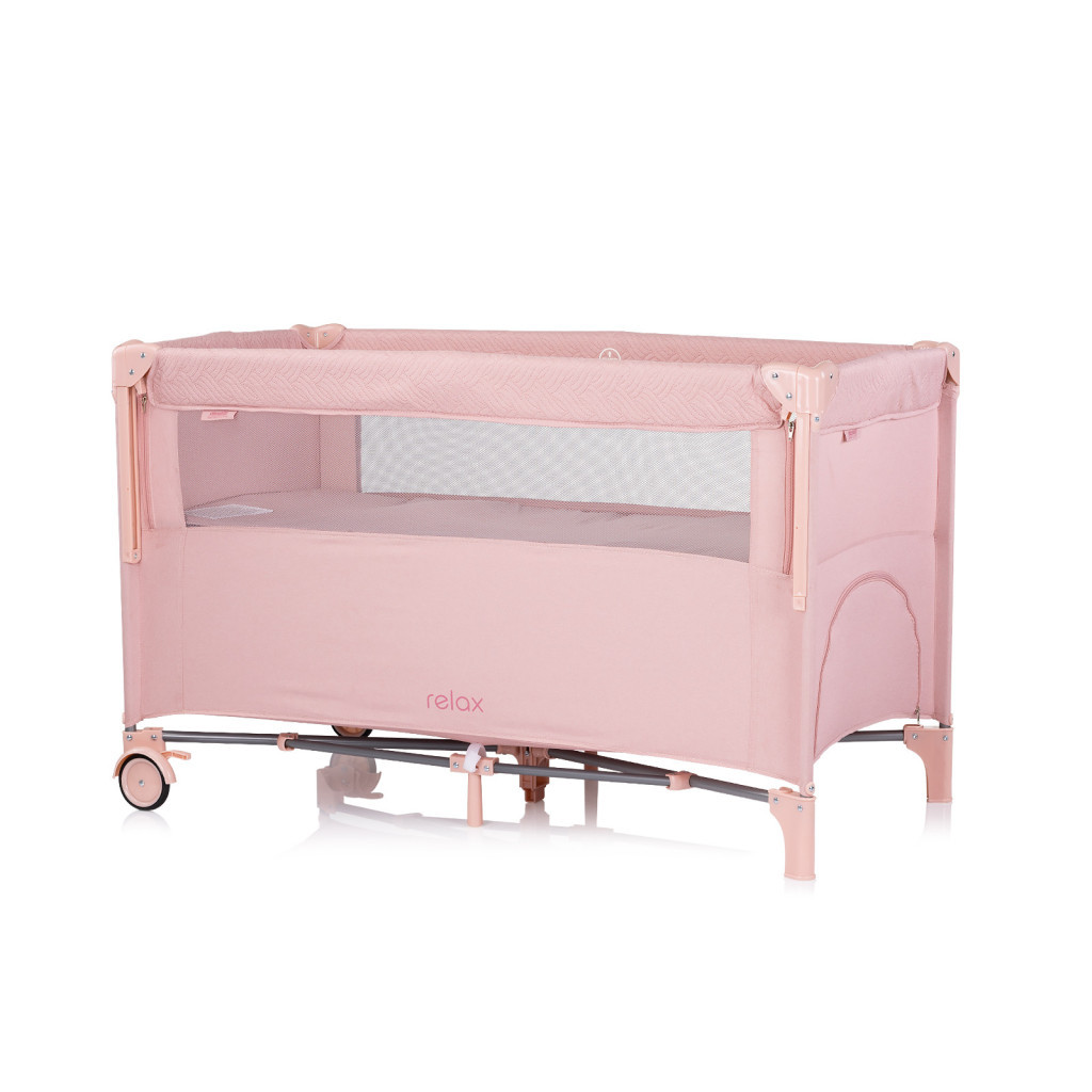 Chipolino Relax multifunkciós utazóágy - Pink Marshmellow Linen