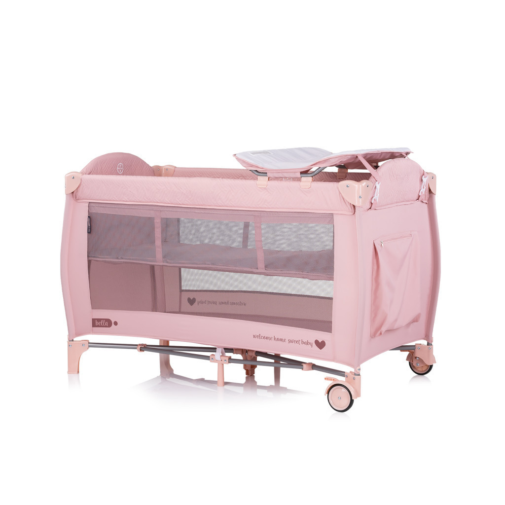 Chipolino Bella multifunkciós utazóágy - pink marshmellow Chipolino Bella multifunkciós utazóágy - pink marshmellow