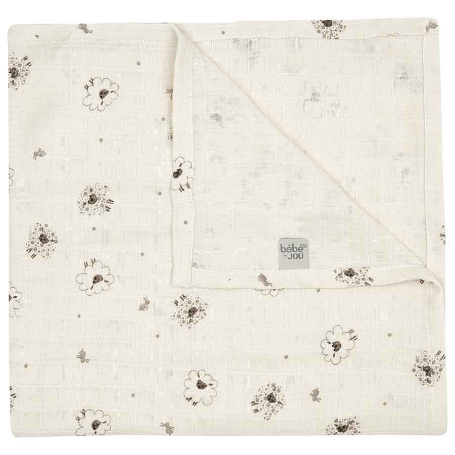 Muszlin pelenka 110 × 110 cm Tiny Sheep