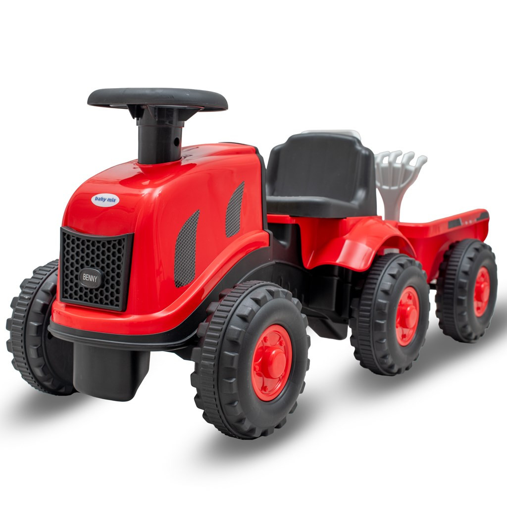 Gyermek lábbal hajtós traktor Baby Mix Benny piros