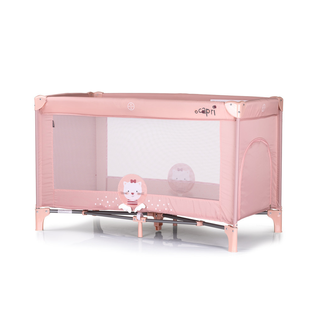 Chipolino Capri fix utazóágy - Cat pink