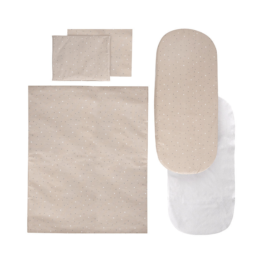 Lorelli 5 részes téli ágynemű garnitúra babakocsiba - Beige Sky